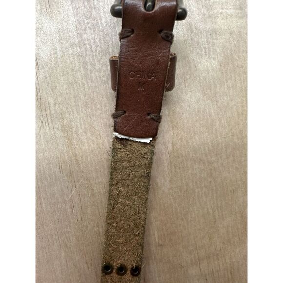 Vintage Leather Braided Belt With Metal Details M 32 - Picture 4 of 7